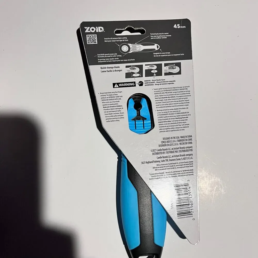 NEW ZOID 45mm Rotary Cutter Quilting Sewing Fabric Craft Tool- USA
